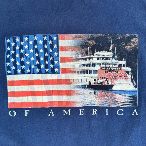Vintage Tultex USA Graphic Long Sleeve T-Shirt Large Flag 4 th of July Large - Picture 3 of 7